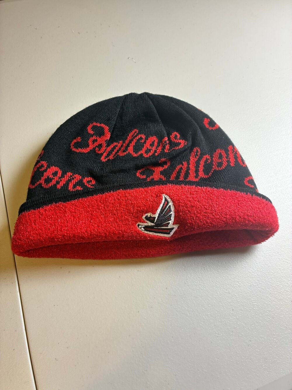 Atlanta Falcons Knit Beanie Hat Black Red NFL Football Winter One Size
